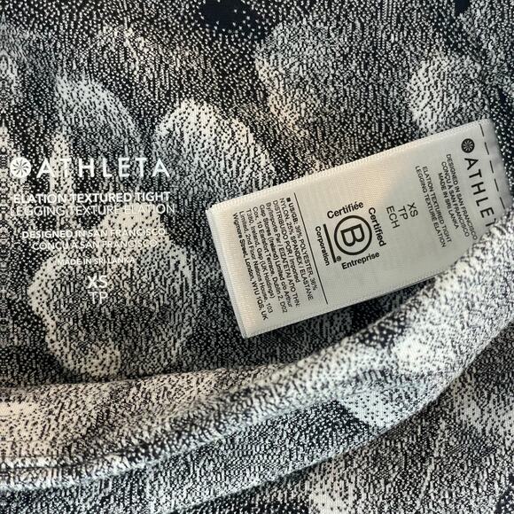 Athleta Pant  “Elation” Textured Tight Chakra Floral Black/ Seasalt #985195 XS - Picture 4 of 9